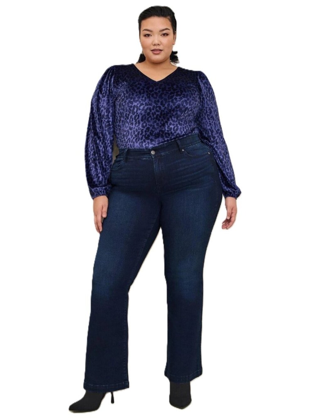 TORRID Stretch Velvet V-Neck Long Sleeve Bodysuit. Plus Size 3